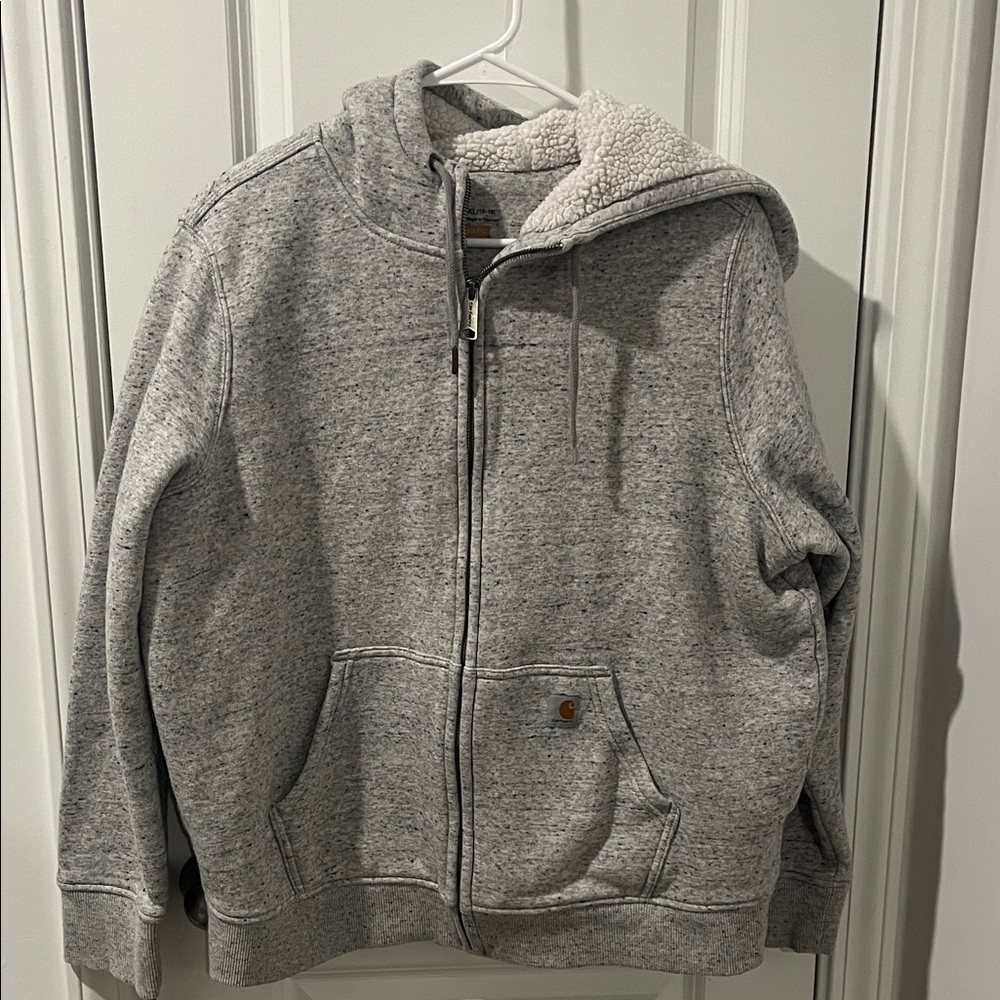 Carhartt Heather Gray Sherpa-Lined Hoodie